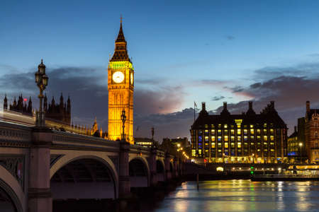 Big Ben and westminster bridge in Londonの写真素材