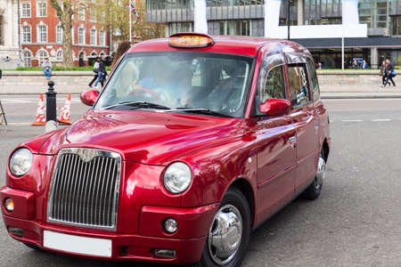 London Taxi Cab in central London, UKのeditorial素材