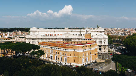Corte Suprema di Cassazione in Rome, Italy. View from Castel Sant'Angelo.の写真素材