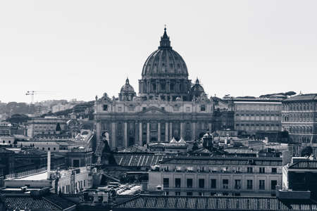 Vatican city. St Peter's Basilica. Panoramic view of Rome and St. Peter's Basilica, Italyのeditorial素材