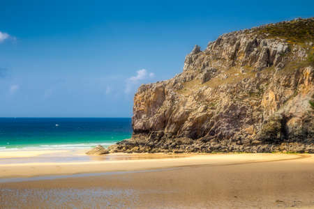 Cliffs and ocean on the coast of Brittany (Bretagne), Franceの写真素材