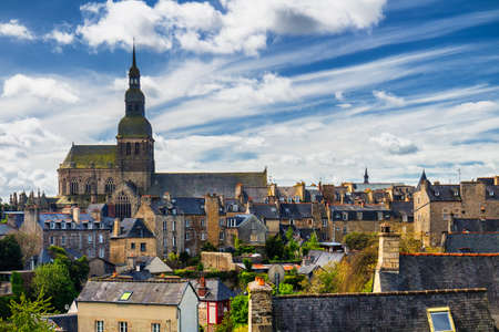 The magnificent old city of Dinan. Concept of Europe travel, sightseeing and tourism. Brittany (Bretagne), Franceのeditorial素材