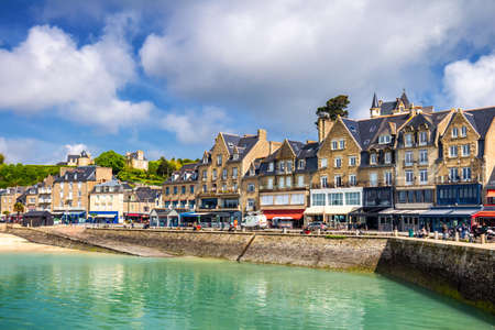 Panoramic view of Cancale, located on the coast of the Atlantic Ocean on the Baie du Mont Saint Michel, in the Brittany region of Western Franceのeditorial素材