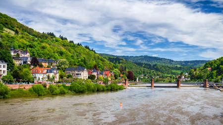 View of beautiful medieval town Heidelberg, Germanyの写真素材