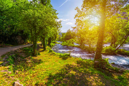 View of Krka National Park, Croatia, Europe. Splendid summer view of Krka waterfalls. Fantastic scene of Krka National Park, Croatia, Europe.の写真素材