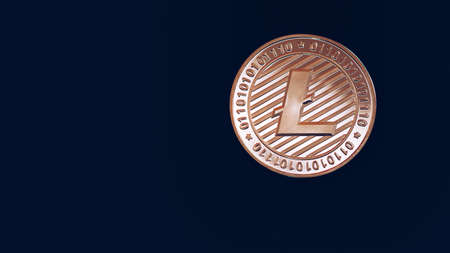 Litecoin cryptocurrency (crypto currency). Silver Litecoin coin with gold Litecoin symbol. Litecoin (ltc) cryptocurrency.の写真素材