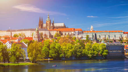 Prague Castle and Saint Vitus Cathedral, Czech Republic. Panoramic view