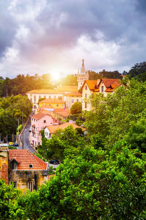 Portuguese city of Sintra, Sintra city near Lisbon. Sintra, Portugal.の写真素材