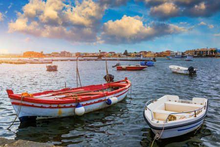 The picturesque village of Marzamemi, in the province of Syracuse, Sicily. Square of Marzamemi, a small fishing village, Siracusa province, Sicily, italy, Europe.の写真素材
