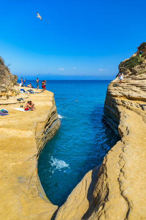 Famous Canal D'amour in Sidari, Corfu island, Greece. Famous Canal d'Amour beach with beautiful...