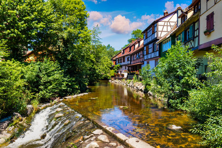 Kaysersberg in Alsace, one of the most beautiful villages of France. Kaysersberg in Alsace in the department of Haut-Rhin of the Grand Est region of France. Small village of Kaysersberg in Alsace.のeditorial素材