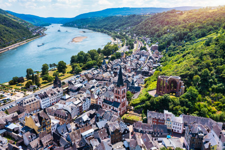 Bacharach panoramic view. Bacharach is a small town in Rhine valley in Rhineland-Palatinate,...