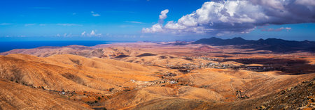 Betancuria National Park on the Fuerteventura Island, Canary Islands, Spain. Spectacular view of the...