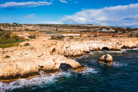 Beautiful bridge of lovers natural rock arch near of Ayia Napa, Cavo Greco and Protaras on Cyprus...