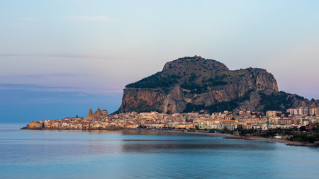Cefalu, medieval city of Sicily island, Province of Palermo, Italy. Cefalu is city in Italian Metropolitan City of Palermo located on Tyrrhenian coast of Sicily, Italy.の写真素材
