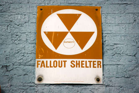 Nuclear radiation fallout shelter signの写真素材
