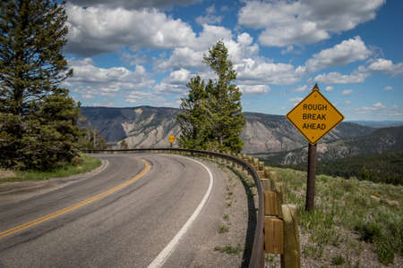 Rough Break Ahead Signの写真素材