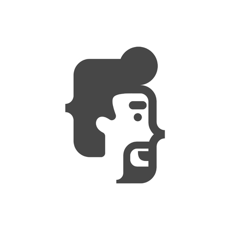 Bracket Man Logo - head of man done with bracketsのイラスト素材