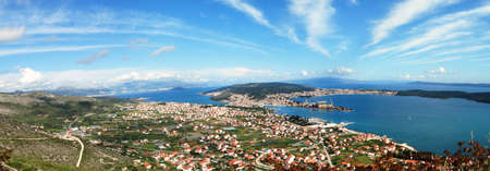 city of trogir  trau , dalmatia, croatia, a view from near by hillの写真素材