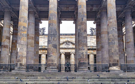BOGOTA, COLOMBIA - NOVEMBER 11, 2018: National Capitol seat of the National Congress, highest legislative body of the Republic of Colombia. It is located on the south side of the Plaza de Bol?ivarのeditorial素材