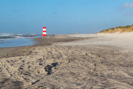 Danish lifeguard tower at Tversted beachの写真素材