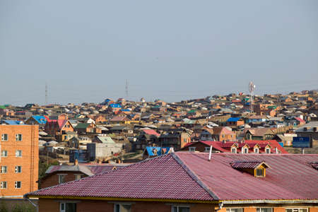From a distance, residential Mongoliaのeditorial素材