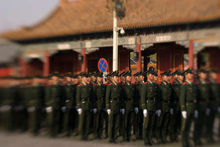 Soldiers train on the Palace Squareのeditorial素材