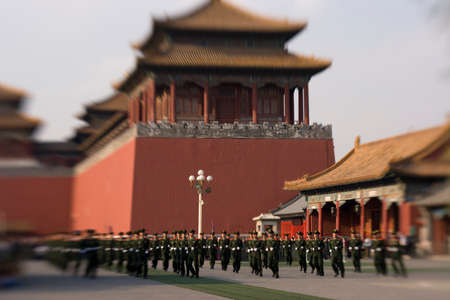 Soldiers train on the Palace Squareのeditorial素材