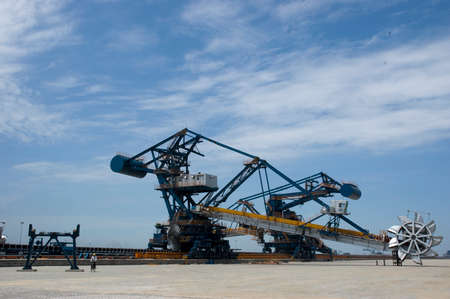 Large machinery on the docksの写真素材