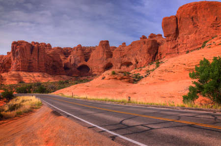 A view of 5 arches within Arches National Monument near Moab, Utahの写真素材
