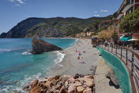 Monterosso, Liquria, Italy - 05/20/2016 - Monterosso beach, Cinque Terre, Liguria, Italy