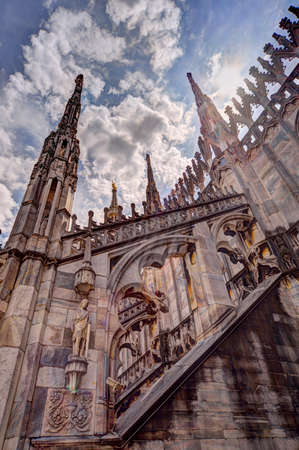 Milan, Italy - 05/20/2017: Milan Cathedral (Italian: Duomo di Milano), the cathedral church of Milan, Italy, dedicated to St. Mary of the Nativity.のeditorial素材