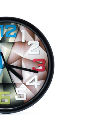 Half of a wall clock. Isolated on white background.