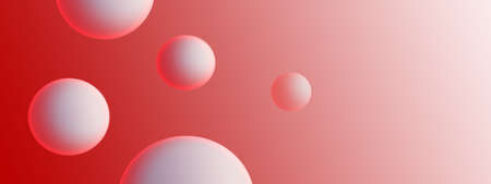 White 3d circles on red