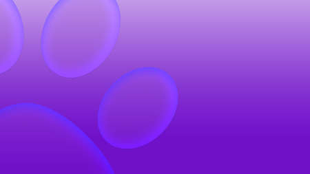 Purple neon gradient background with 3d ovals on it. Illustration