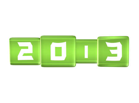 2013 year cube, isolated on a white backgroundsの写真素材