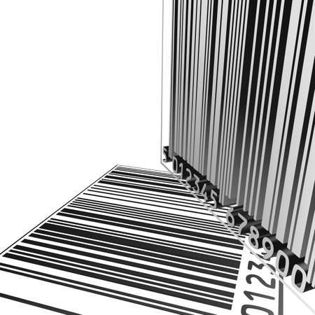 isolated 3D barcode backgound on a white backgroundの写真素材