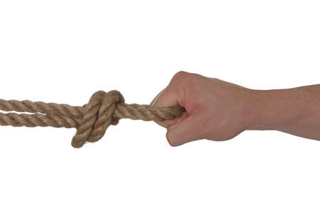 hand and rope isolated isolated on a white background