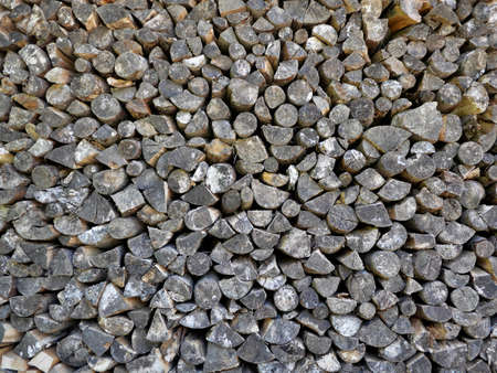 logs ready for winterの写真素材