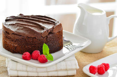 Home made chocolate cakeの写真素材