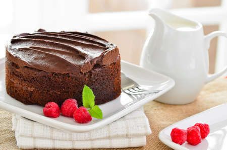 Home made chocolate cakeの写真素材