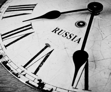 Russian time concept black and whiteの写真素材