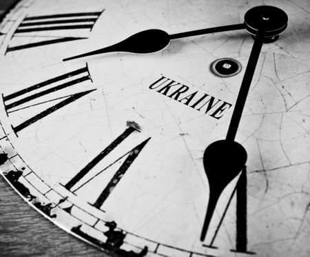 Ukraine time concept black and whiteの写真素材