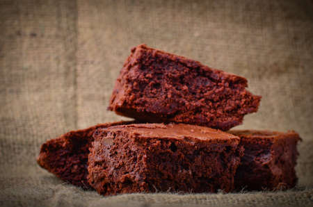 Home made chocolate browniesの写真素材