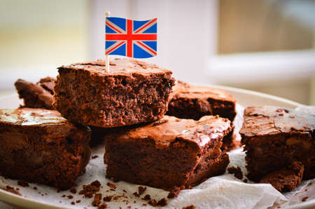 British chocolate browniesの写真素材