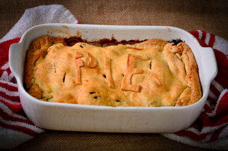 Home made deep filled steak pieの写真素材