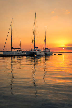 sunset in the marina of Cienfuegos Cuba