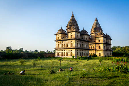 Beautiful architecture of Chhatris Cenotaphs in Indiaのeditorial素材