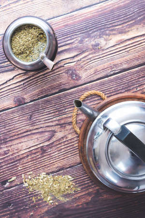 traditional argentinian hot beverage called mateの写真素材