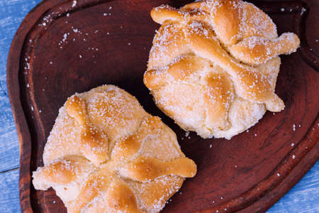 traditional mexican sweet bread typical for dead's dayの写真素材